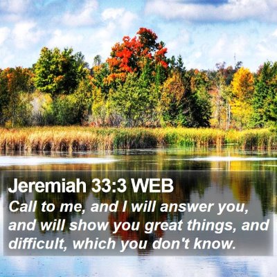 Jeremiah 33:3 WEB Bible Verse Image