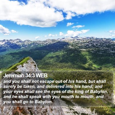 Jeremiah 34:3 WEB Bible Verse Image