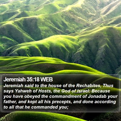 Jeremiah 35:18 WEB Bible Verse Image