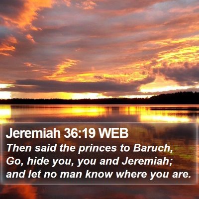 Jeremiah 36:19 WEB Bible Verse Image