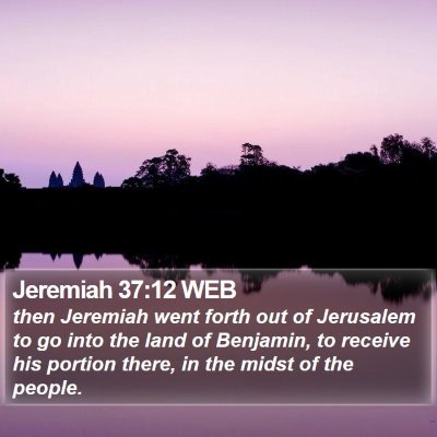 Jeremiah 37:12 WEB Bible Verse Image
