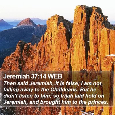 Jeremiah 37:14 WEB Bible Verse Image