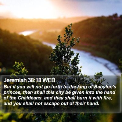 Jeremiah 38:18 WEB Bible Verse Image