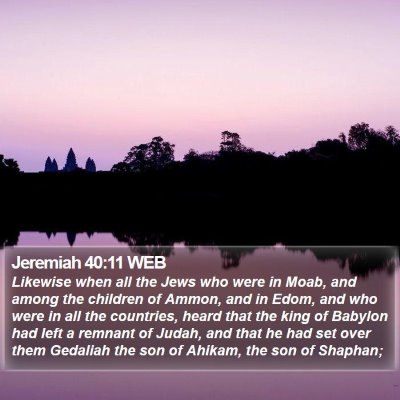 Jeremiah 40:11 WEB Bible Verse Image