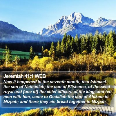 Jeremiah 41:1 WEB Bible Verse Image