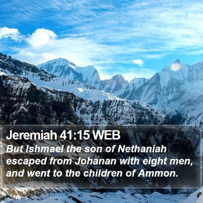Jeremiah 41:15 WEB Bible Verse Image