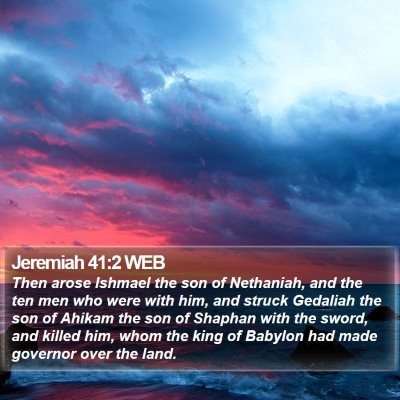 Jeremiah 41:2 WEB Bible Verse Image