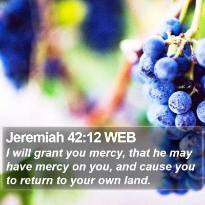 Jeremiah 42:12 WEB Bible Verse Image