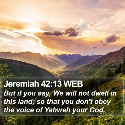 Jeremiah 42:13 WEB Bible Verse Image