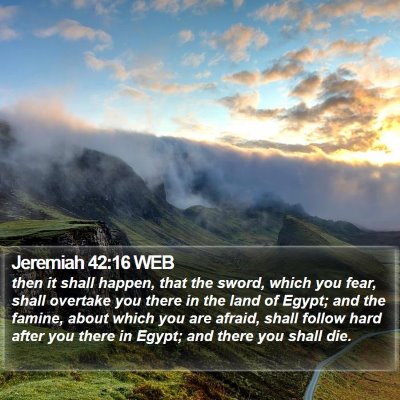 Jeremiah 42:16 WEB Bible Verse Image