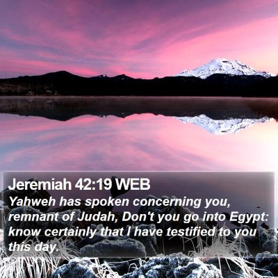 Jeremiah 42:19 WEB Bible Verse Image