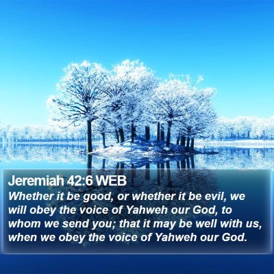 Jeremiah 42:6 WEB Bible Verse Image