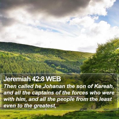 Jeremiah 42:8 WEB Bible Verse Image