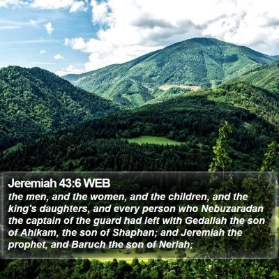 Jeremiah 43:6 WEB Bible Verse Image