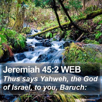 Jeremiah 45:2 WEB Bible Verse Image