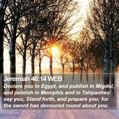 Jeremiah 46:14 WEB Bible Verse Image