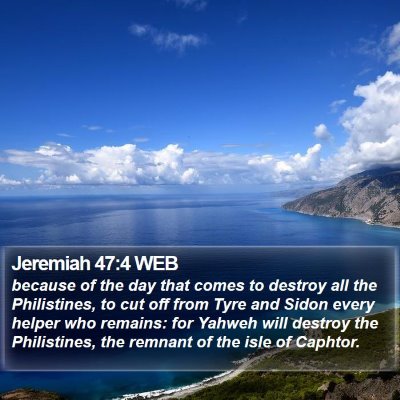 Jeremiah 47:4 WEB Bible Verse Image