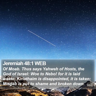 Jeremiah 48:1 WEB Bible Verse Image