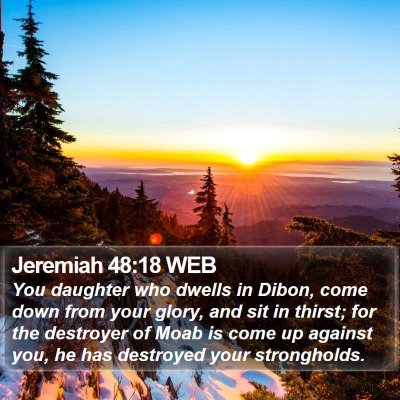 Jeremiah 48:18 WEB Bible Verse Image