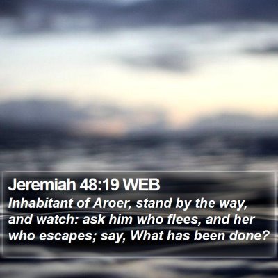 Jeremiah 48:19 WEB Bible Verse Image