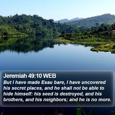 Jeremiah 49:10 WEB Bible Verse Image