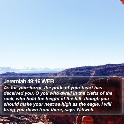 Jeremiah 49:16 WEB Bible Verse Image