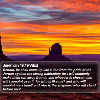 Jeremiah 49:19 WEB Bible Verse Image