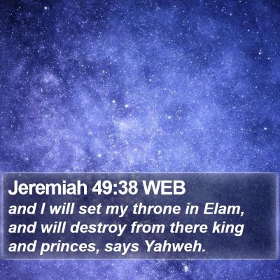 Jeremiah 49:38 WEB Bible Verse Image