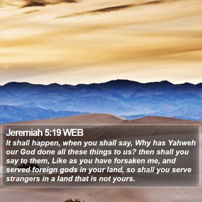 Jeremiah 5:19 WEB Bible Verse Image
