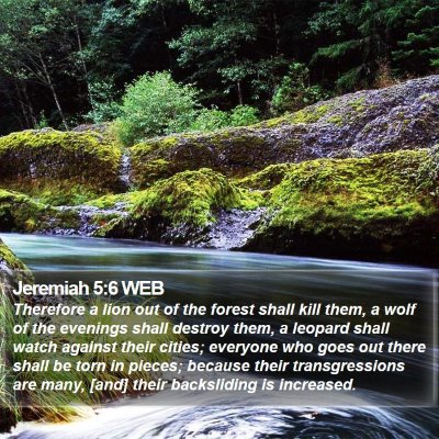 Jeremiah 5:6 WEB Bible Verse Image