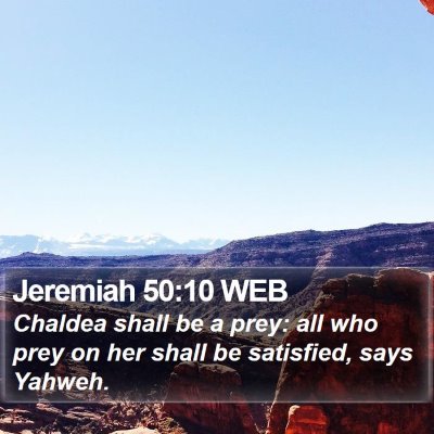 Jeremiah 50:10 WEB Bible Verse Image