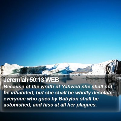 Jeremiah 50:13 WEB Bible Verse Image