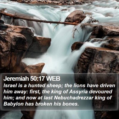 Jeremiah 50:17 WEB Bible Verse Image