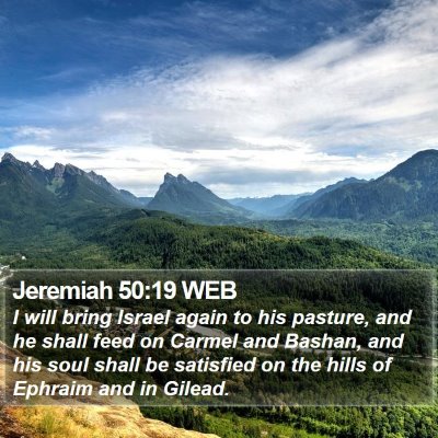 Jeremiah 50:19 WEB Bible Verse Image