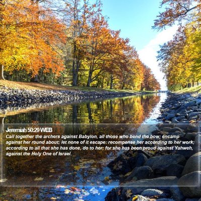 Jeremiah 50:29 WEB Bible Verse Image
