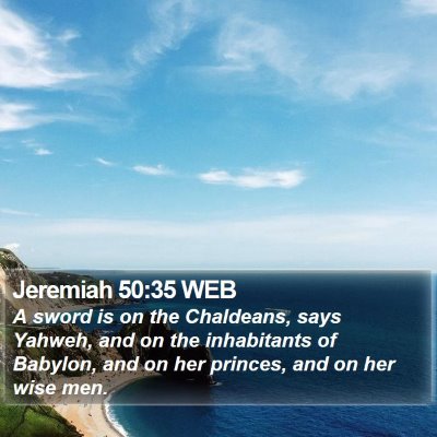 Jeremiah 50:35 WEB Bible Verse Image