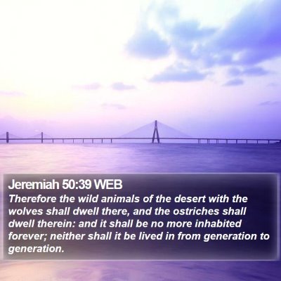 Jeremiah 50:39 WEB Bible Verse Image