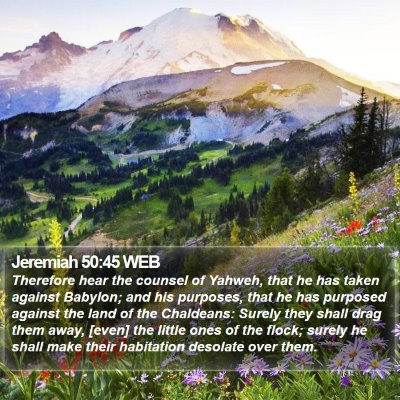 Jeremiah 50:45 WEB Bible Verse Image