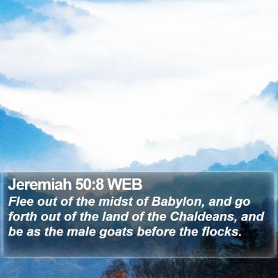 Jeremiah 50:8 WEB Bible Verse Image