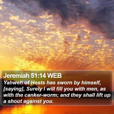 Jeremiah 51:14 WEB Bible Verse Image