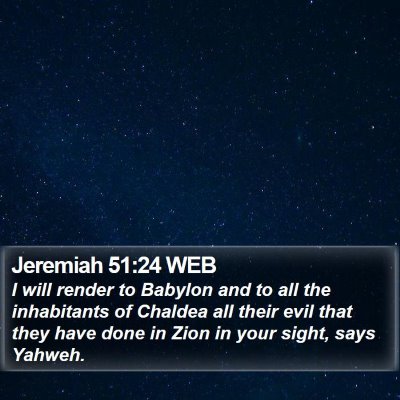 Jeremiah 51:24 WEB Bible Verse Image