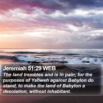 Jeremiah 51:29 WEB Bible Verse Image