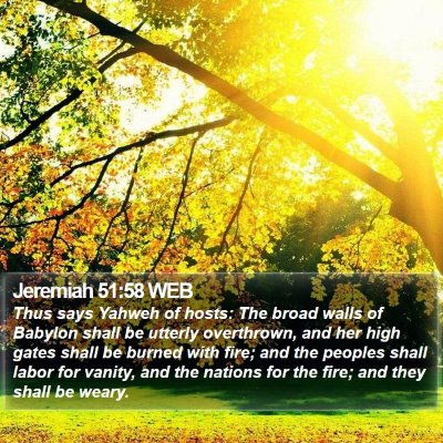 Jeremiah 51:58 WEB Bible Verse Image