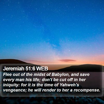 Jeremiah 51:6 WEB Bible Verse Image