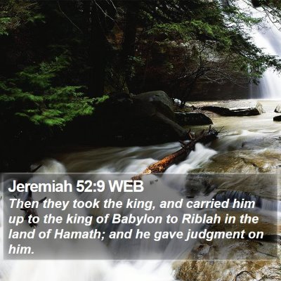 Jeremiah 52:9 WEB Bible Verse Image