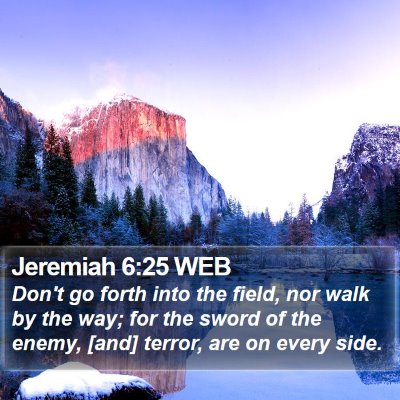 Jeremiah 6:25 WEB Bible Verse Image