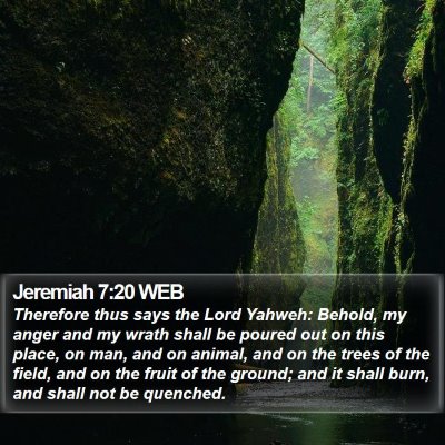 Jeremiah 7:20 WEB Bible Verse Image
