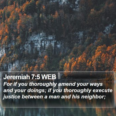 Jeremiah 7:5 WEB Bible Verse Image