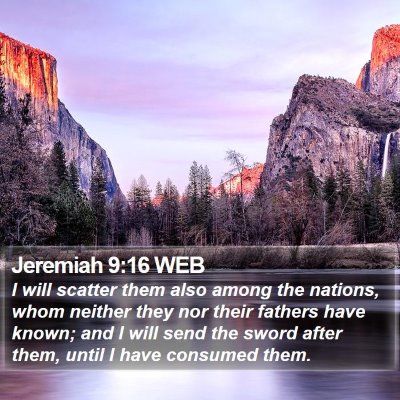 Jeremiah 9:16 WEB Bible Verse Image
