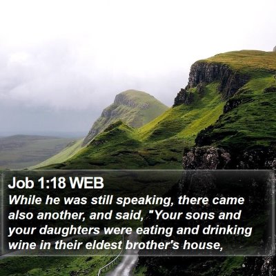 Job 1:18 WEB Bible Verse Image